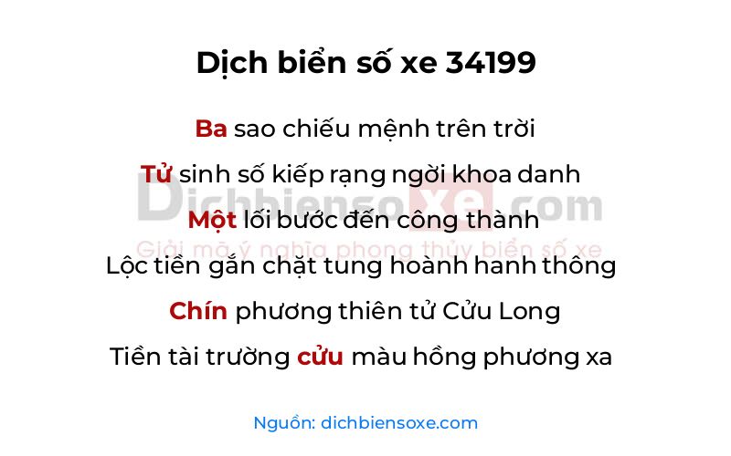 Dịch thơ biển số 34199