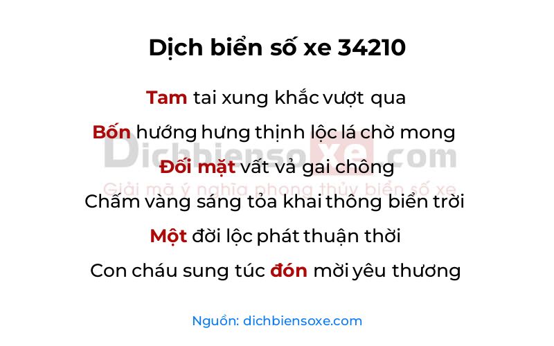 Dịch thơ biển số 34210