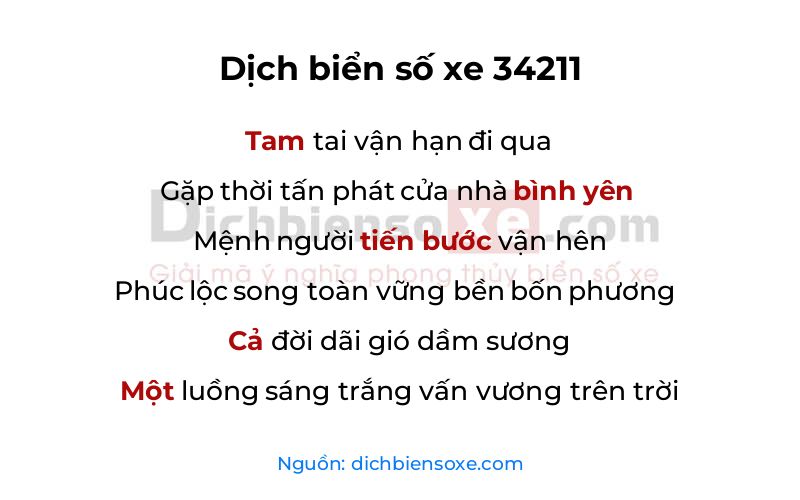 Dịch thơ biển số 34211