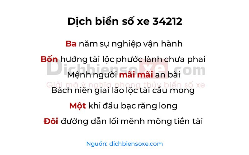 Dịch thơ biển số 34212