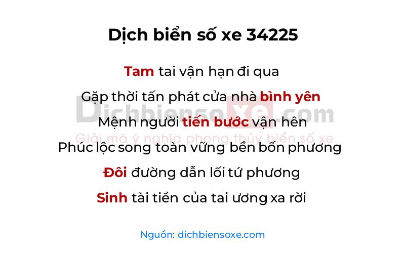 Dịch thơ biển số 34225