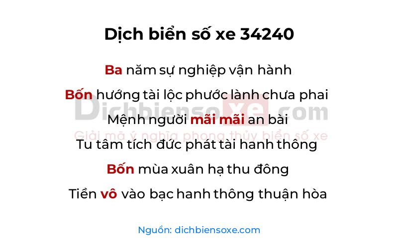 Dịch thơ biển số 34240