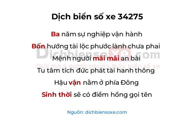 Dịch thơ biển số 34275