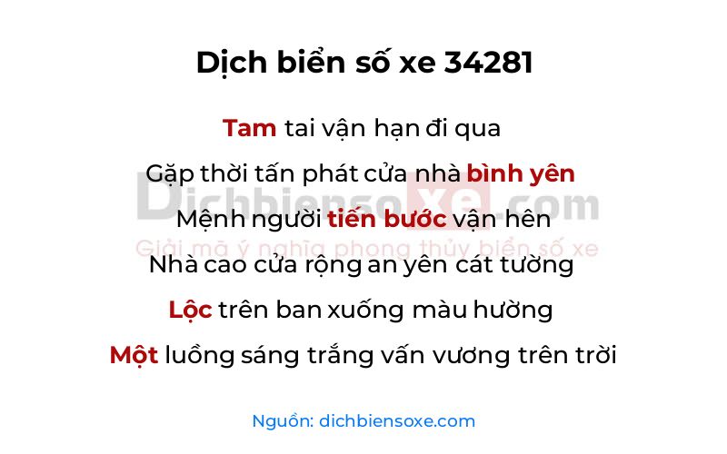 Dịch thơ biển số 34281