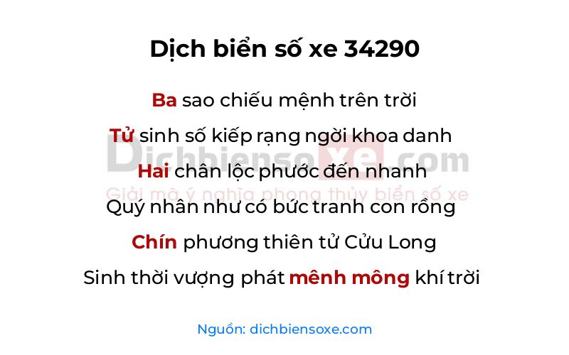 Dịch thơ biển số 34290