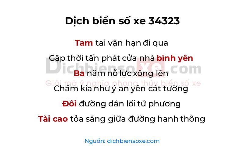 Dịch thơ biển số 34323