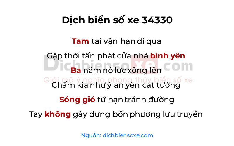 Dịch thơ biển số 34330