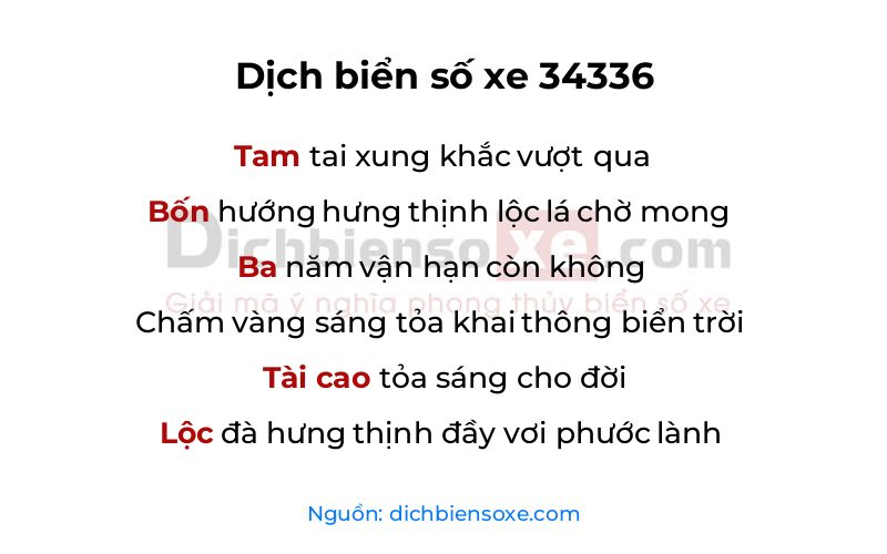 Dịch thơ biển số 34336