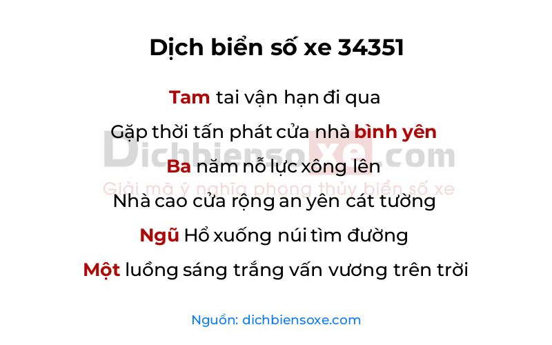 Dịch thơ biển số 34351