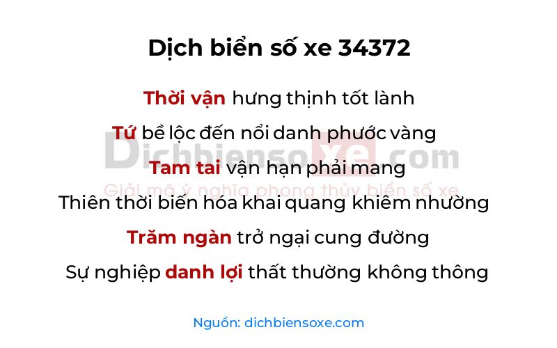 Dịch thơ biển số 34372