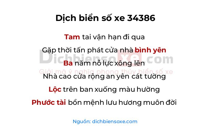 Dịch thơ biển số 34386