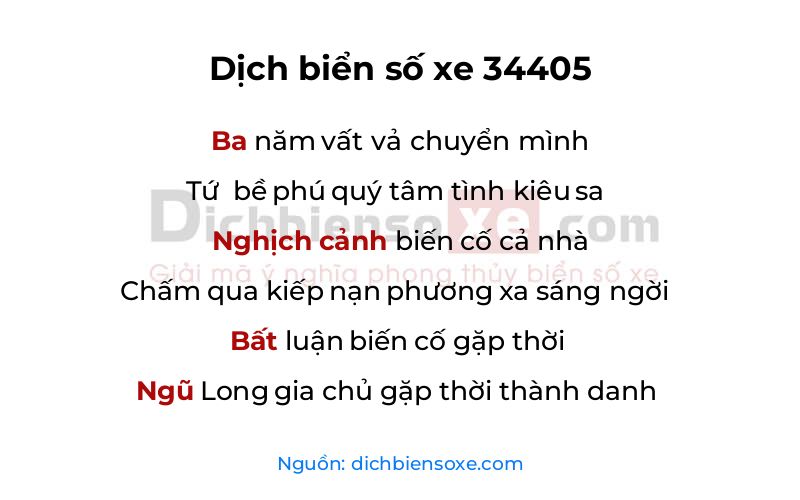 Dịch thơ biển số 34405