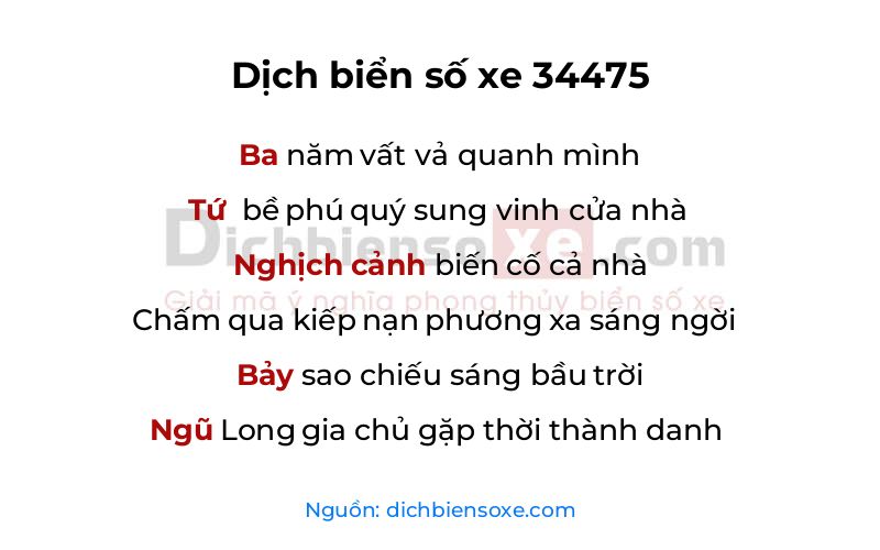 Dịch thơ biển số 34475