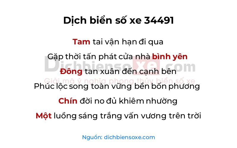 Dịch thơ biển số 34491