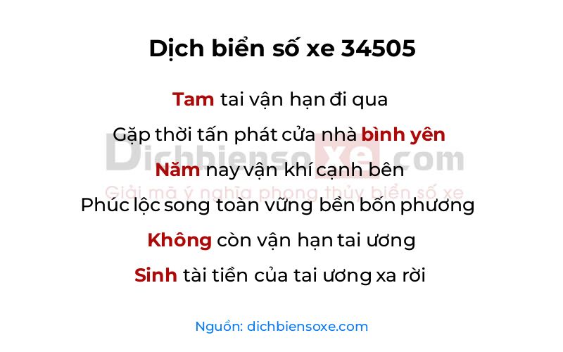 Dịch thơ biển số 34505