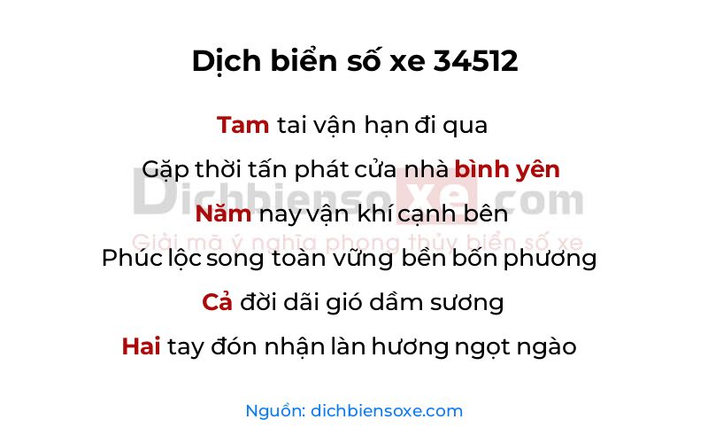Dịch thơ biển số 34512