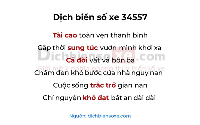 Dịch thơ biển số 34557