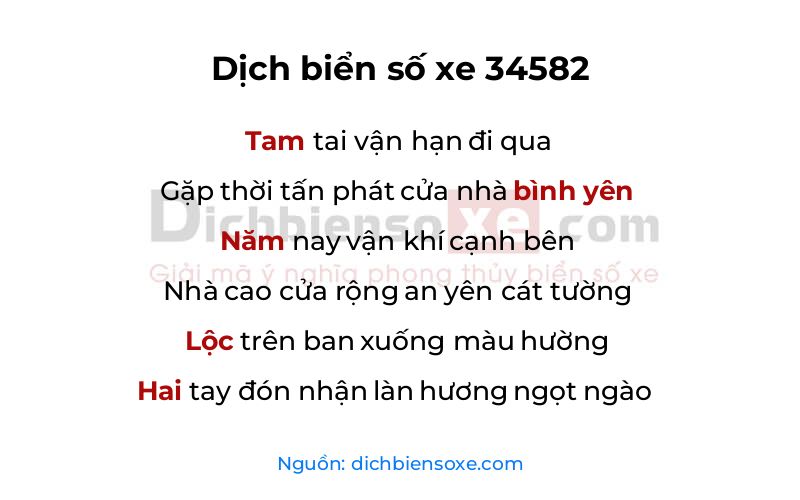 Dịch thơ biển số 34582
