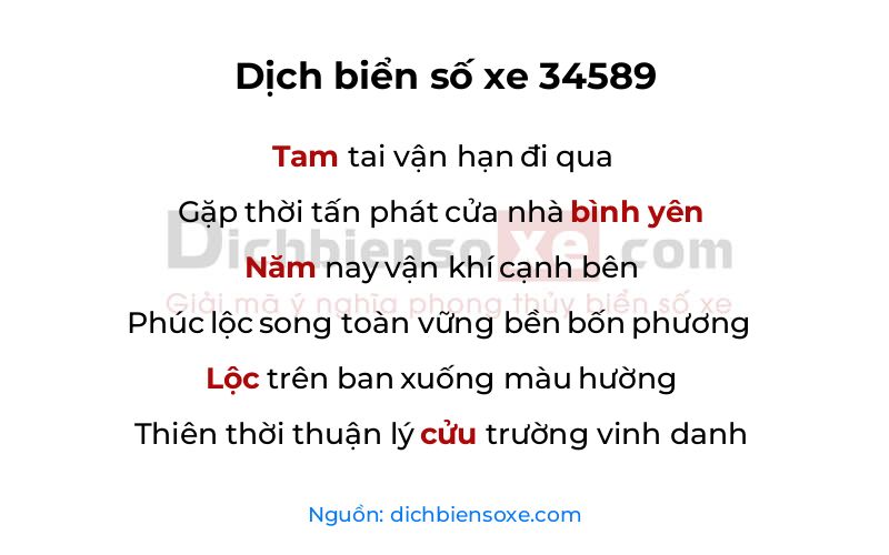 Dịch thơ biển số 34589