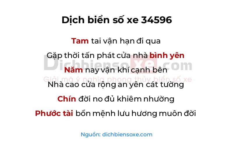 Dịch thơ biển số 34596