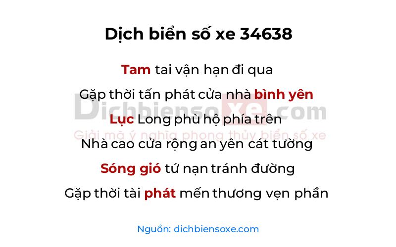 Dịch thơ biển số 34638