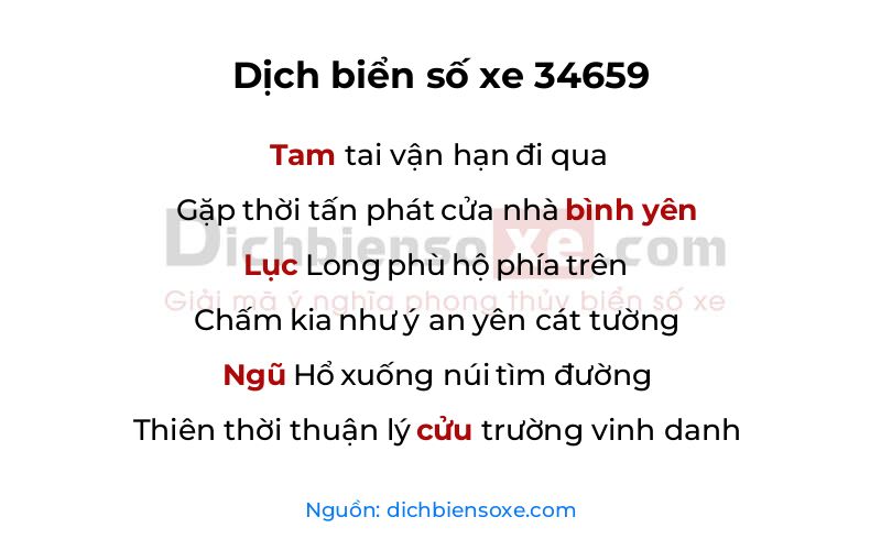 Dịch thơ biển số 34659