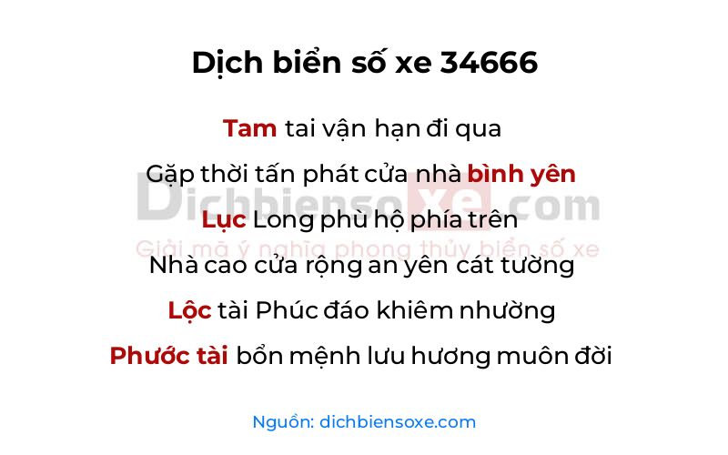 Dịch thơ biển số 34666