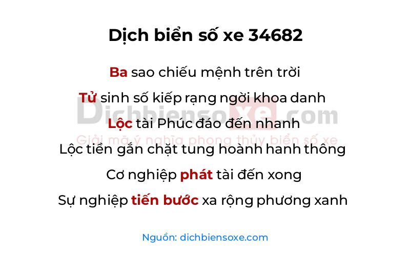 Dịch thơ biển số 34682