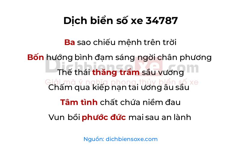 Dịch thơ biển số 34787