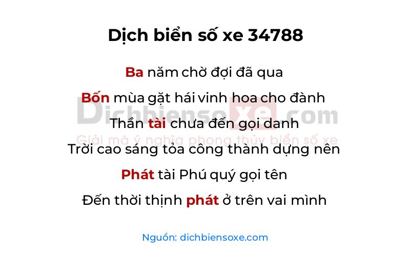 Dịch thơ biển số 34788