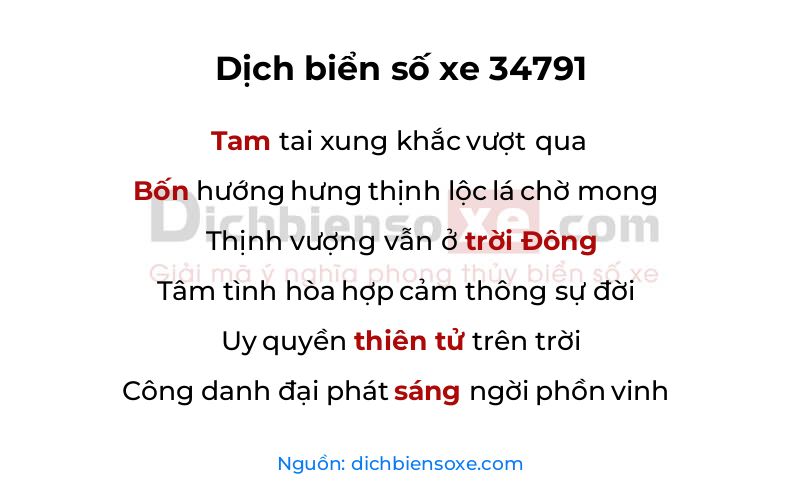 Dịch thơ biển số 34791