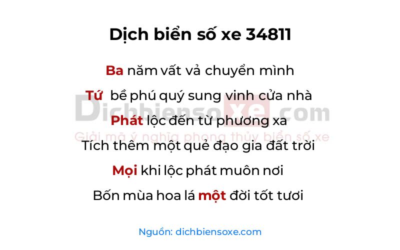 Dịch thơ biển số 34811