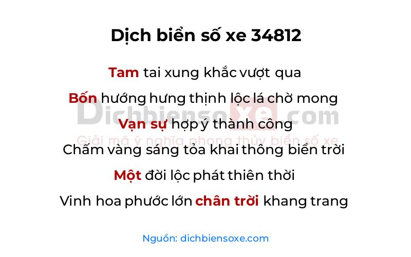 Dịch thơ biển số 34812
