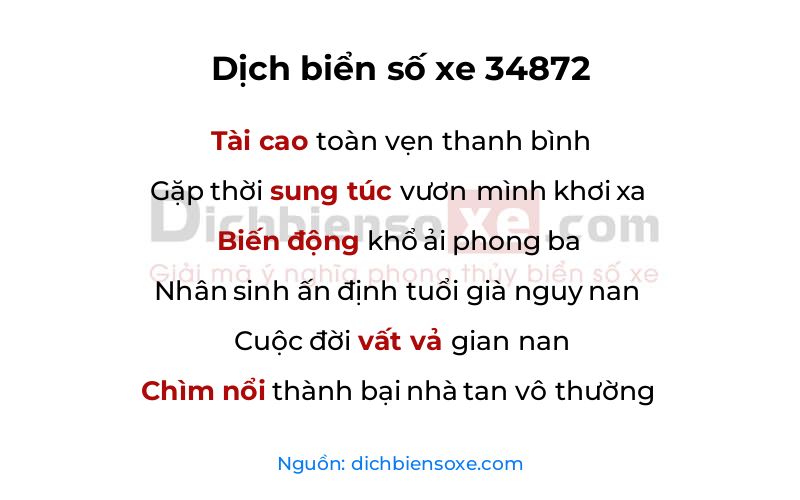 Dịch thơ biển số 34872