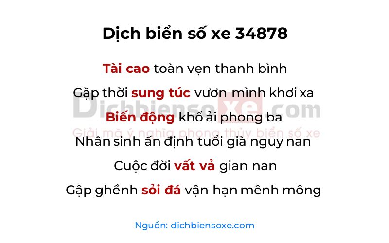 Dịch thơ biển số 34878