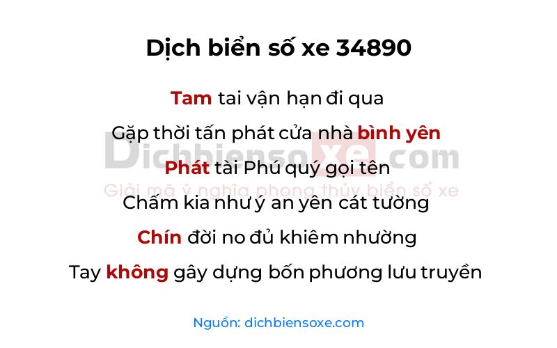 Dịch thơ biển số 34890