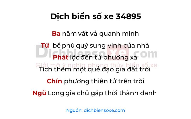 Dịch thơ biển số 34895