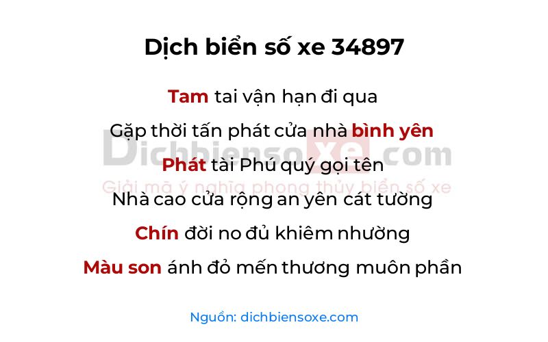 Dịch thơ biển số 34897