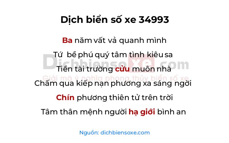 Dịch thơ biển số 34993