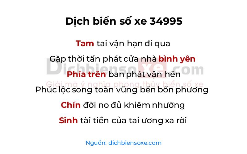 Dịch thơ biển số 34995