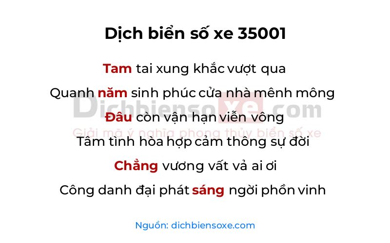 Dịch thơ biển số 35001