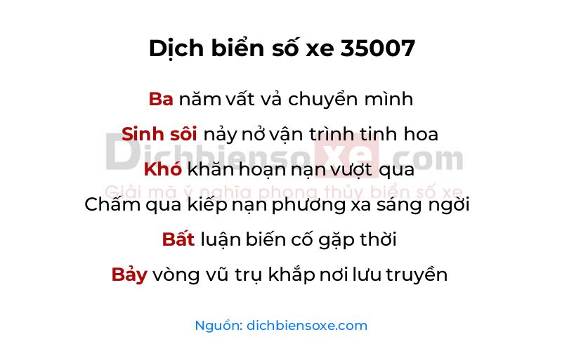 Dịch thơ biển số 35007