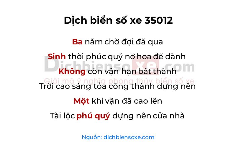 Dịch thơ biển số 35012