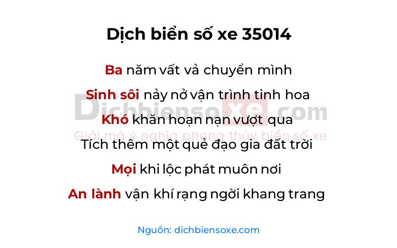 Dịch thơ biển số 35014