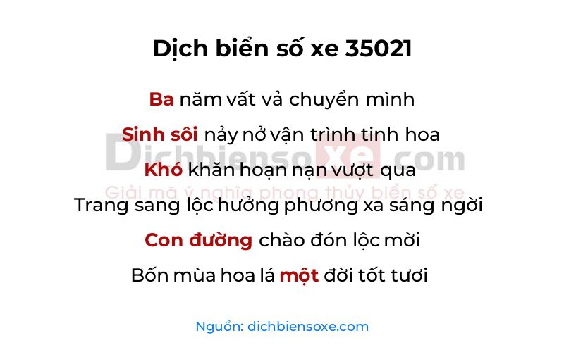 Dịch thơ biển số 35021