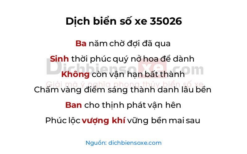 Dịch thơ biển số 35026