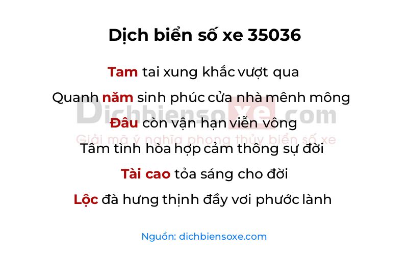 Dịch thơ biển số 35036