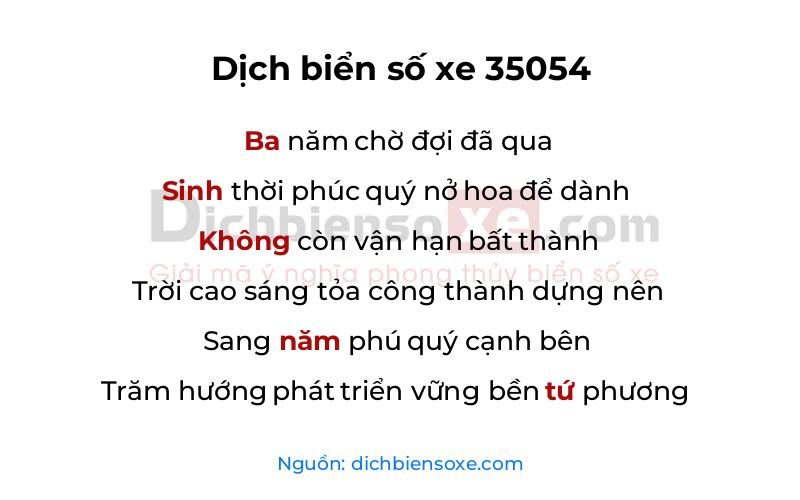 Dịch thơ biển số 35054
