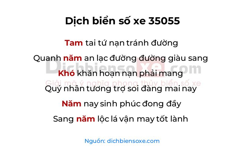 Dịch thơ biển số 35055