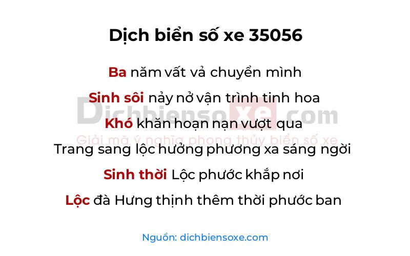Dịch thơ biển số 35056